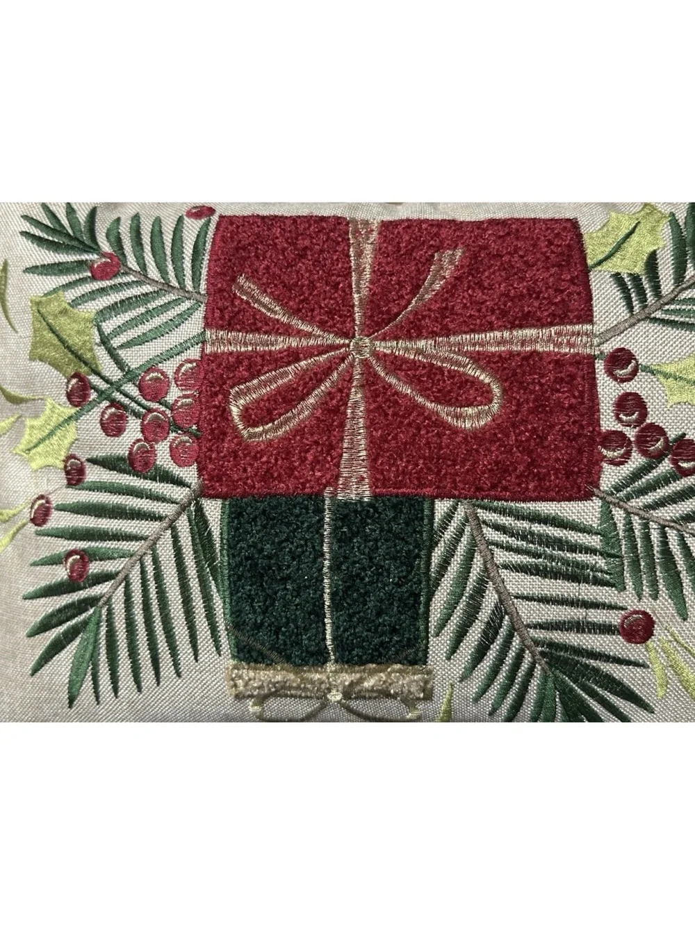 Secret Celebrity Lumbar Pillow Embroidered Christmas Gifts Holly Down Filled 17